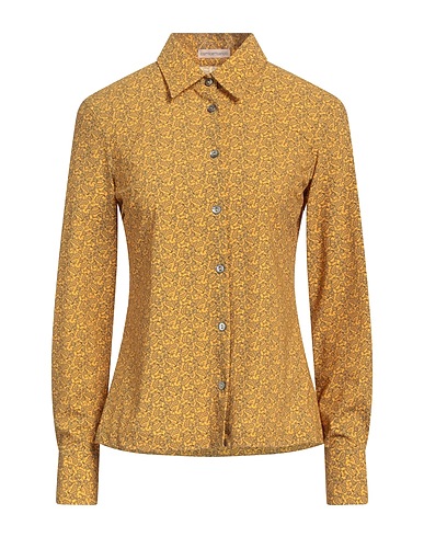 CAMICETTASNOB Patterned shirts & blouses Mustard 85% Polyamide, 15% Elastane
