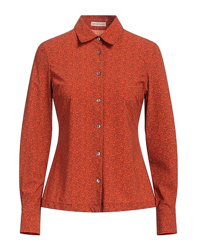 CAMICETTASNOB Patterned shirts & blouses Brick red 85% Polyamide, 15% Elastane