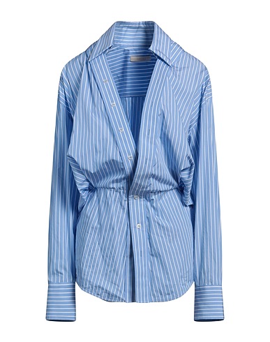 SSHEENA Gestreiftes Hemd Himmelblau 100% Baumwolle
