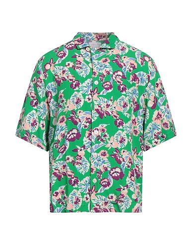 PT Torino Patterned shirt Green 65% Viscose, 35% Linen