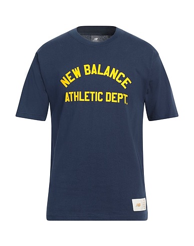 NEW BALANCE T-shirt Navy 100% Cotton, Polyester