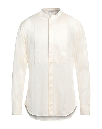PAOLO PECORA Solid colour shirt Off white 100% Cotton