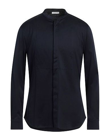 PAOLO PECORA Camicia tinta unita Blu notte 100% Cotone