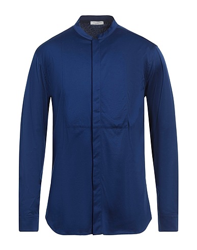 PAOLO PECORA Solid color shirt Blue 100% Cotton