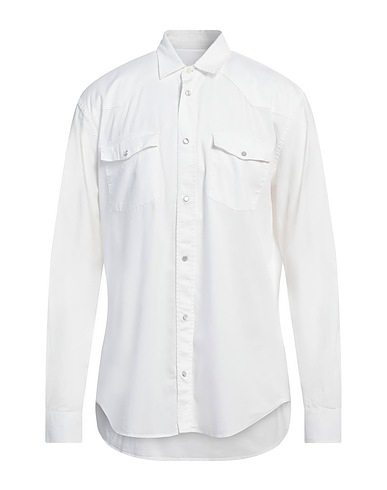 DONDUP Denim shirt White 98% Cotton, 2% Elastane