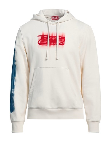 DIESEL Felpa Avorio 100% Cotone, Poliestere, Viscosa, Elastan
