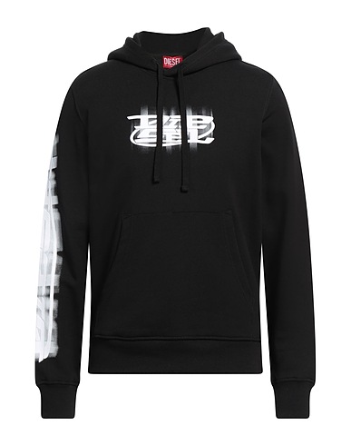 DIESEL Felpa Nero 100% Cotone, Poliestere, Viscosa, Elastan