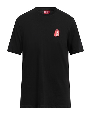 DIESEL Basic T-Shirt Schwarz 100% Baumwolle