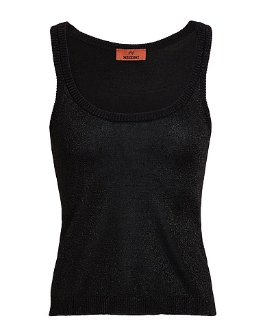 MISSONI Top Black 70% Viscose, 30% Metallic fiber
