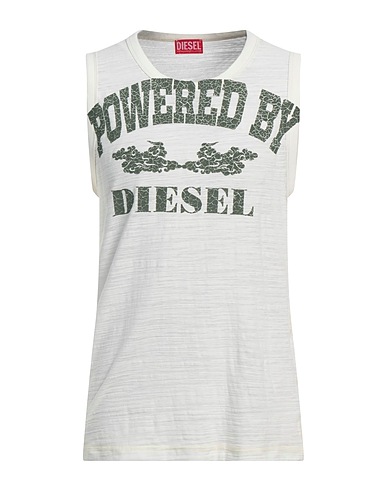 DIESEL T-shirt Panna 100% Cotone