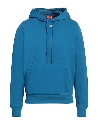 DIESEL Hooded track jacket  Deep teal 100% Cotton, Elastane