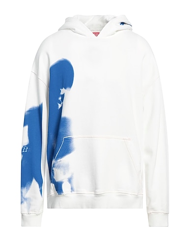 DIESEL Hooded track jacket  White 100% Cotton, Elastane