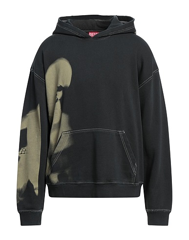 DIESEL Sweat-shirt Noir 100% Coton, Élasthanne
