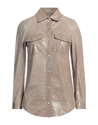 SALVATORE SANTORO Однотонные рубашки и блузки 100% Овечья/козья кожа