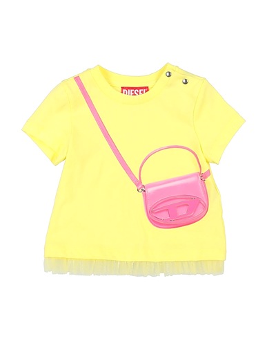 DIESEL T-shirt Yellow 100% Cotton, Polyester