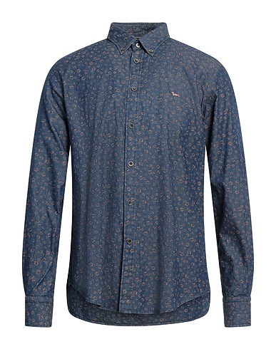 HARMONT & BLAINE Denim shirt Navy blue 100% Cotton