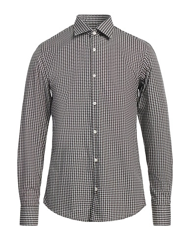PRIMO EMPORIO Patterned shirt Chocolate brown 100% Cotton
