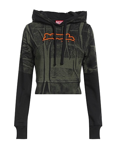 DIESEL Hoodie Militärgrün 100% Baumwolle