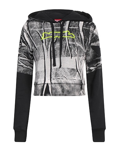 DIESEL Hooded track jacket  Black 100% Cotton