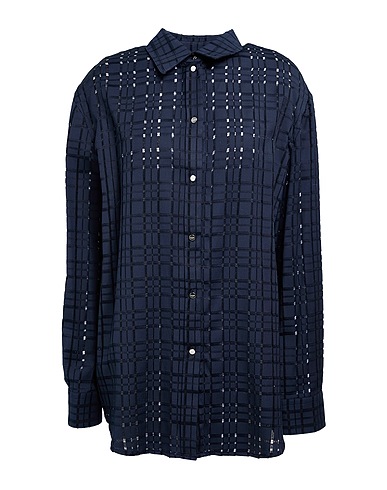 DURAZZI Checked shirt Midnight blue 98% Cotton, 2% Elastane