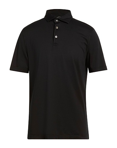 FEDELI Polo shirt Black 100% Organic cotton