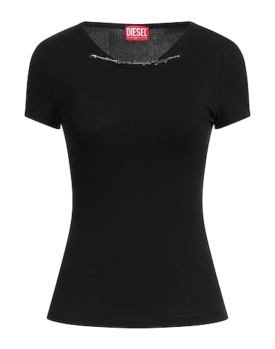 DIESEL T-shirt Black 95% Rayon, 5% Elastane, Viscose