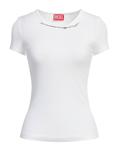 DIESEL T-shirt Bianco 95% Rayon, 5% Elastan, Viscosa