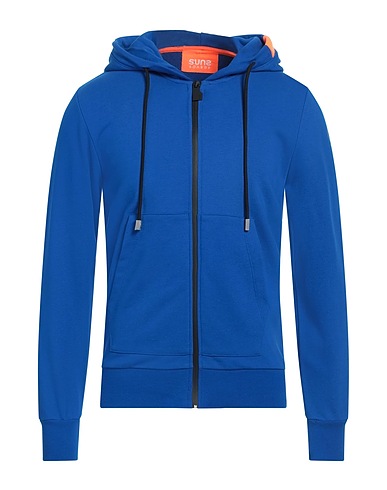 SUNS BOARDS Hooded track jacket  Bright blue 88% Cotton, 12% Polyester