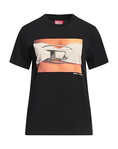 DIESEL T-shirt Μαύρο 100% Βαμβάκι