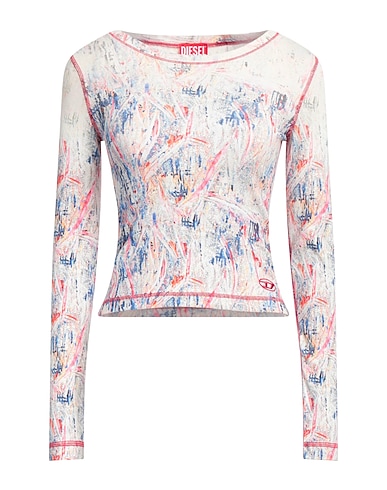 DIESEL T-shirt Off white 96% Cotton, 4% Elastane
