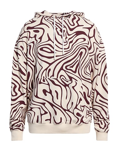 MARCELO BURLON Hooded sweatshirt Ivory 100% Cotton, Elastane, Polyester