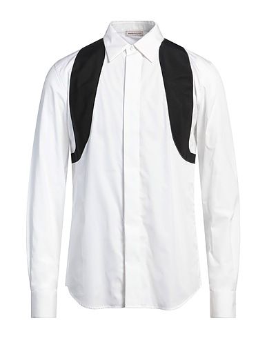 MCQUEEN Patterned shirt White 100% Cotton