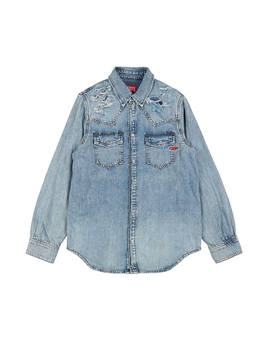 DIESEL Denim shirt Blue 50% Cotton, 40% Lyocell, 10% Modal