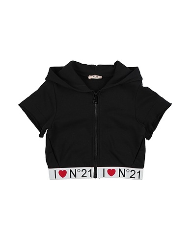 N°21 Sweatshirt Black 100% Cotton, Nylon, Polyester, Elastane