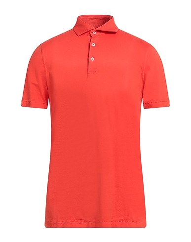 FEDELI Polo shirt Tomato red 100% Organic cotton