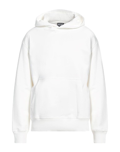 DIESEL Hooded track jacket  White 100% Cotton