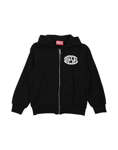 DIESEL Hooded track jacket  Black 100% Cotton