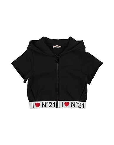 N°21 Hooded sweatshirt Black 100% Cotton, Nylon, Polyester, Elastane