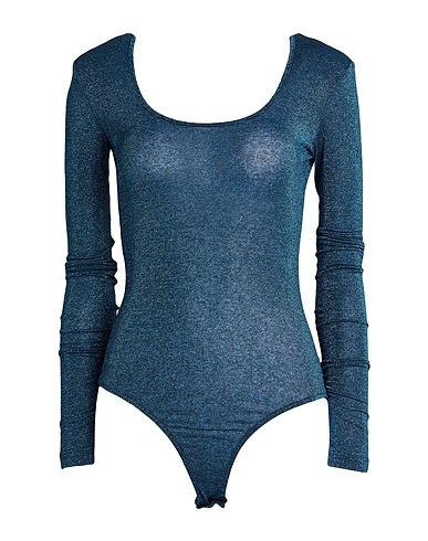 PINKO TOPWEAR Azure 66% Viscose, 15% Metallic fiber, 14% Polyamide, 5% Elastane