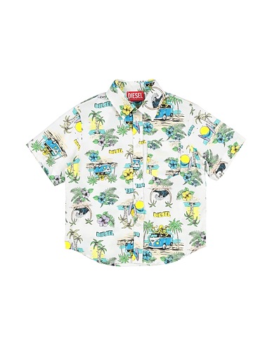 DIESEL 柄入りシャツ ホワイト コットン 100%