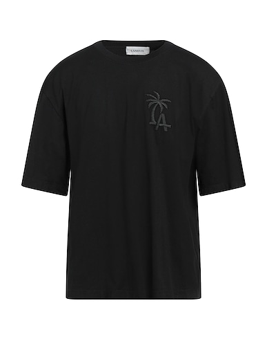 LANEUS T-shirt Nero 100% Cotone