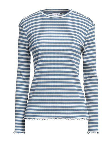 VILA Ｔシャツ パステルブルー オーガニックコットン 50% / コットン 45% / ポリウレタン 5%