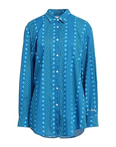 MC2 SAINT BARTH Floral shirts & blouses Slate blue 100% Cotton