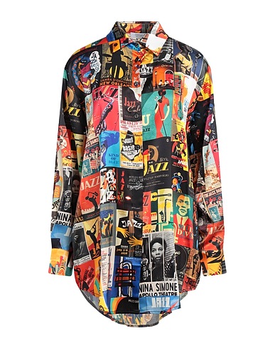 UNBREAK.IT Patterned shirts & blouses Red 97% Silk, 3% Elastane