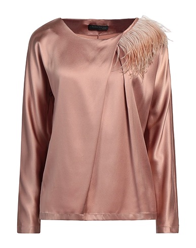 FABIANA FILIPPI Top Light brown 96% Silk, 4% Elastane, Feathers