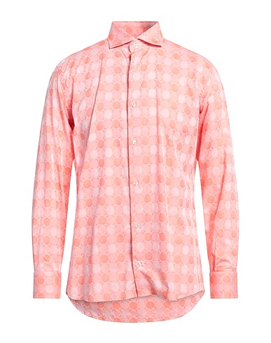 EREDI DEL DUCA Patterned shirt Salmon pink 100% Cotton