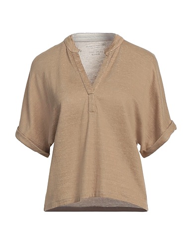 MAJESTIC FILATURES T-shirt Khaki 100% Linen