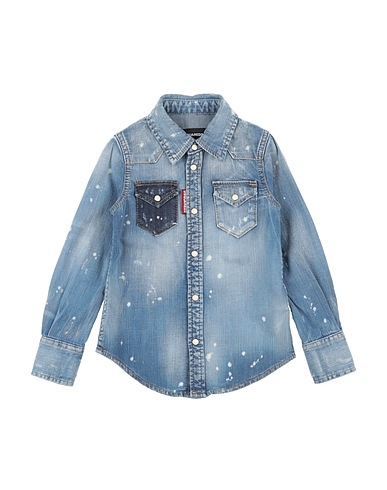 DSQUARED2 Denim shirt Blue 98% Cotton, 2% Elastane