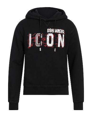 DSQUARED2 Hooded sweatshirt Black 100% Cotton, Elastane