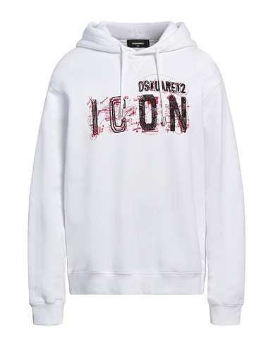 DSQUARED2 Felpa con cappuccio BIANCO 100% Cotone, Elastan
